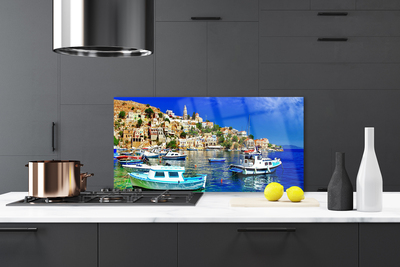 Panel Szklany do Kuchni Przystań w Portowym Mieście