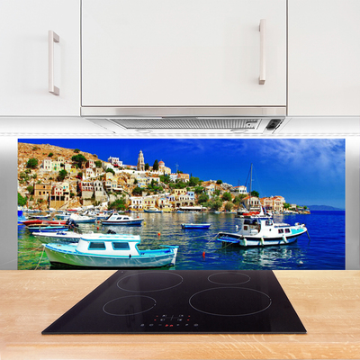 Panel Szklany do Kuchni Przystań w Portowym Mieście