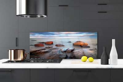 Dekor Szklany do Kuchni Nadmorskie Głazy v Słońcu