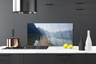 Panel Szklany Drewniane Molo nad Jeziorem