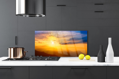 Szkło Dekoracyjne do Kuchni Szczyty Gór w Słońcu