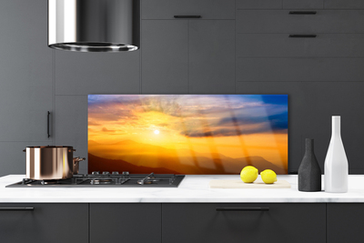 Szkło Dekoracyjne do Kuchni Szczyty Gór w Słońcu