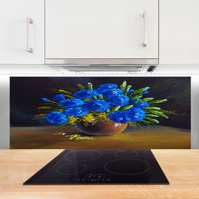 Panel Szklany Wyrafinowany Dekor Kwiatowy