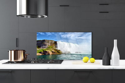 Szkło do Kuchni na Ścianę Kaskada Wody nad Oceanem