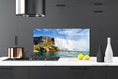 Szkło do Kuchni na Ścianę Kaskada Wody nad Oceanem