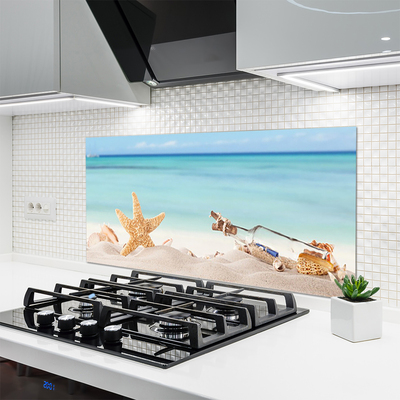 Szkło do Kuchni na Ścianę Nadmorskie Skarby na Piasku