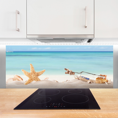 Szkło do Kuchni na Ścianę Nadmorskie Skarby na Piasku