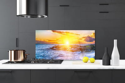 Panel Szklany Ognisty Zachód nad Morzem