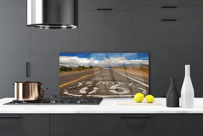 Panel Szklany Pustynna Trasa w Słońcu