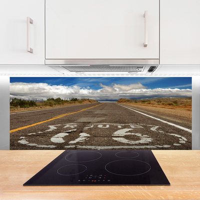 Panel Szklany Pustynna Trasa w Słońcu