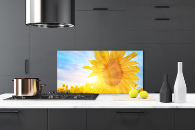 Panel Szklany Słonecznik w Pełnym Rozkwicie