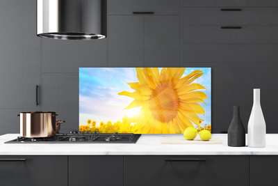 Panel Szklany Słonecznik w Pełnym Rozkwicie