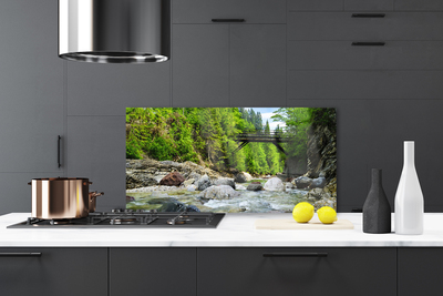 Panel Szklany Mostek w Cieniu Drzew