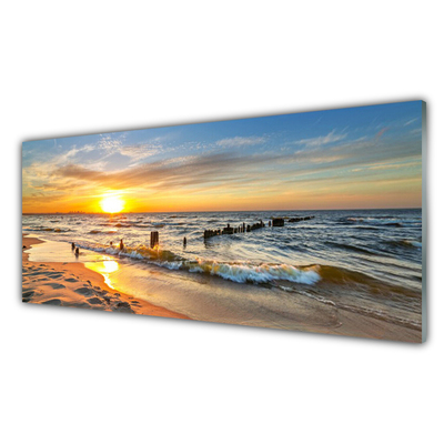 Panel Szklany Morze Zachód Słońca Plaża