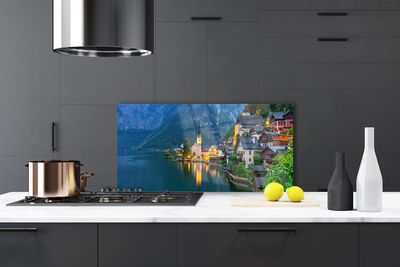 Szkło Ozdobne do Kuchni Nocna Panorama nad Jeziorem