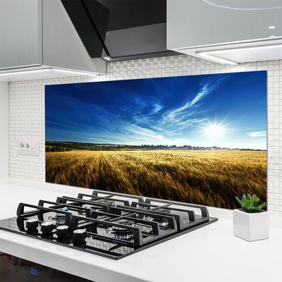 Szkło Ozdobne do Kuchni Słoneczne Łany Zboża