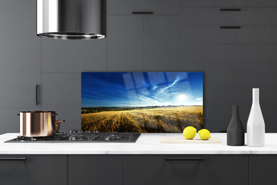 Szkło Ozdobne do Kuchni Słoneczne Łany Zboża