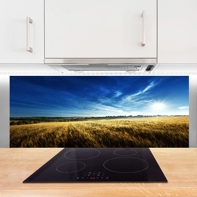 Szkło Ozdobne do Kuchni Słoneczne Łany Zboża