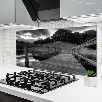 Szkło nad Blatem Molo nad Jeziorem w Czerni i Bieli