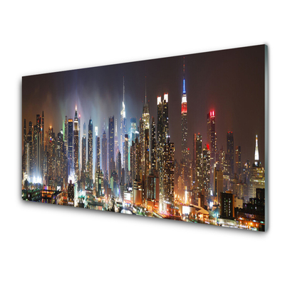 Panel Szklany Światła Nocnego Nowego Jorku