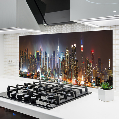 Panel Szklany Światła Nocnego Nowego Jorku