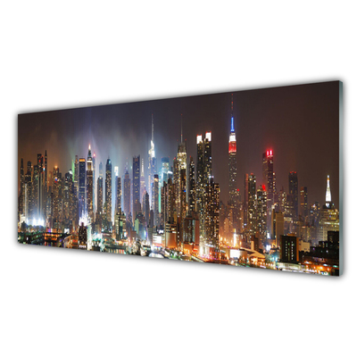 Panel Szklany Światła Nocnego Nowego Jorku