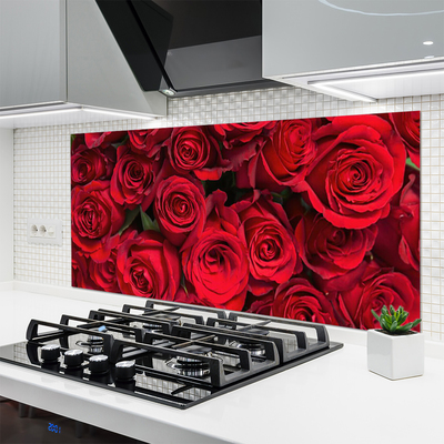 Panel Szklany Klasyczny Bukiet Czerwonych Róż