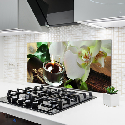 Panel Szklany Atmosfera Relaksu: Orchidea i Świeca