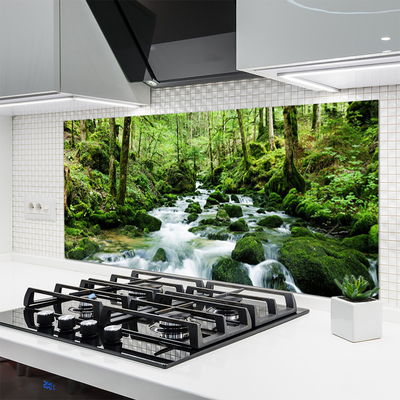 Panel Szklany Szumiący Potok w Gęstwinie Lasu