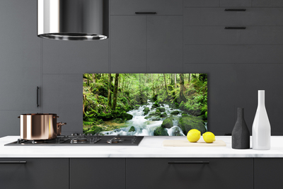 Panel Szklany Szumiący Potok w Gęstwinie Lasu