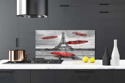 Panel Szklany Wieża Eiffla Paryż Parasolka