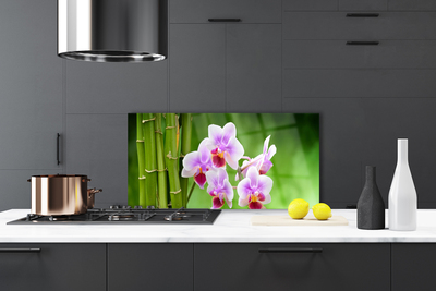 Szkło Dekoracyjne do Kuchni Spokój Natury: Bambus i Orchidea
