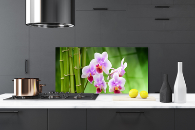 Szkło Dekoracyjne do Kuchni Spokój Natury: Bambus i Orchidea