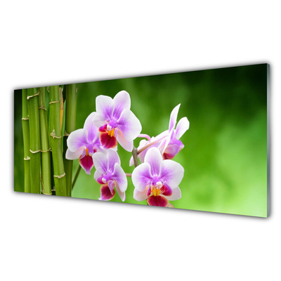 Panel Szklany Bambus Storczyk Kwiaty Zen
