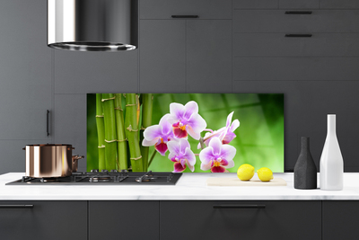 Szkło Dekoracyjne do Kuchni Spokój Natury: Bambus i Orchidea