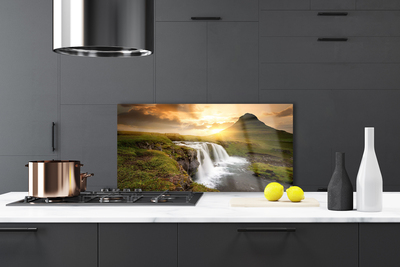 Szkło do Kuchni na Ścianę Kaskada nad Górską Przepaścią
