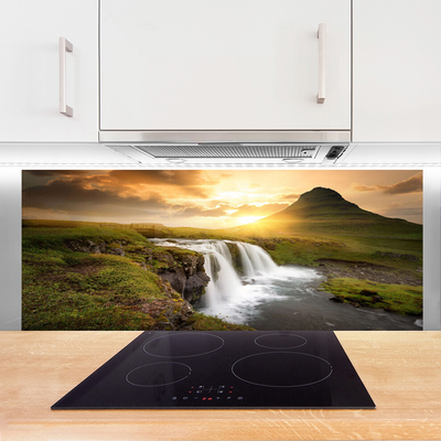 Szkło do Kuchni na Ścianę Kaskada nad Górską Przepaścią