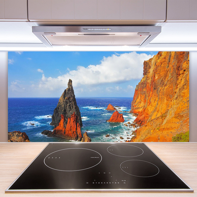 Panel Szklany Majestatyczny Klif nad Oceanem