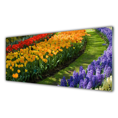 Panel Szklany Kwiaty Ogród Tulipany