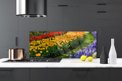 Panel Szklany Klasyczny Ogród Tulipanowy