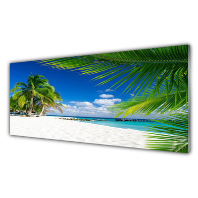 Panel Szklany Tropikalna Plaża Morze Widok