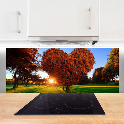 Panel Szklany Drzewo w Kształcie Serca