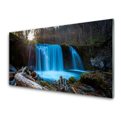 Panel Szklany Tęcza nad Słonecznym Wodospadem