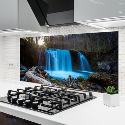 Panel Szklany Tęcza nad Słonecznym Wodospadem