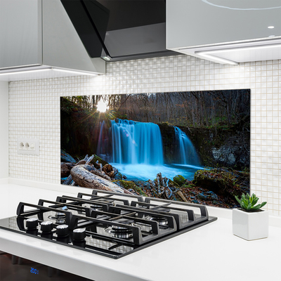 Panel Szklany Tęcza nad Słonecznym Wodospadem