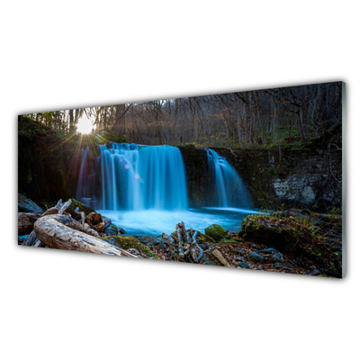 Panel Szklany Tęcza nad Słonecznym Wodospadem