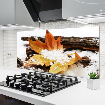 Szkło Dekoracyjne do Kuchni Złoty Liść Jesienny