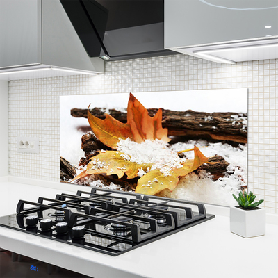 Szkło Dekoracyjne do Kuchni Złoty Liść Jesienny