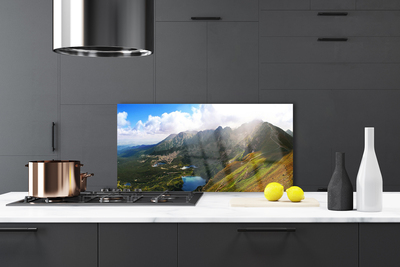 Szkło Dekoracyjne do Kuchni Malownicza Polana u Podnóża Gór