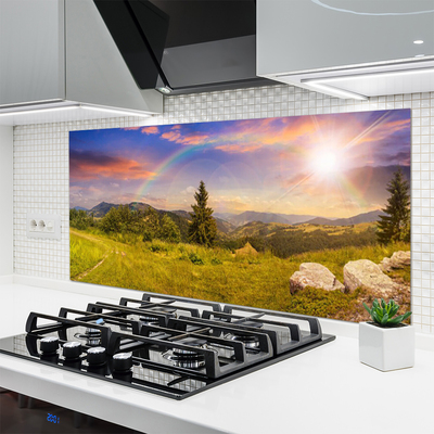 Panel Szklany Pejzaż pod Błękitnym Niebem